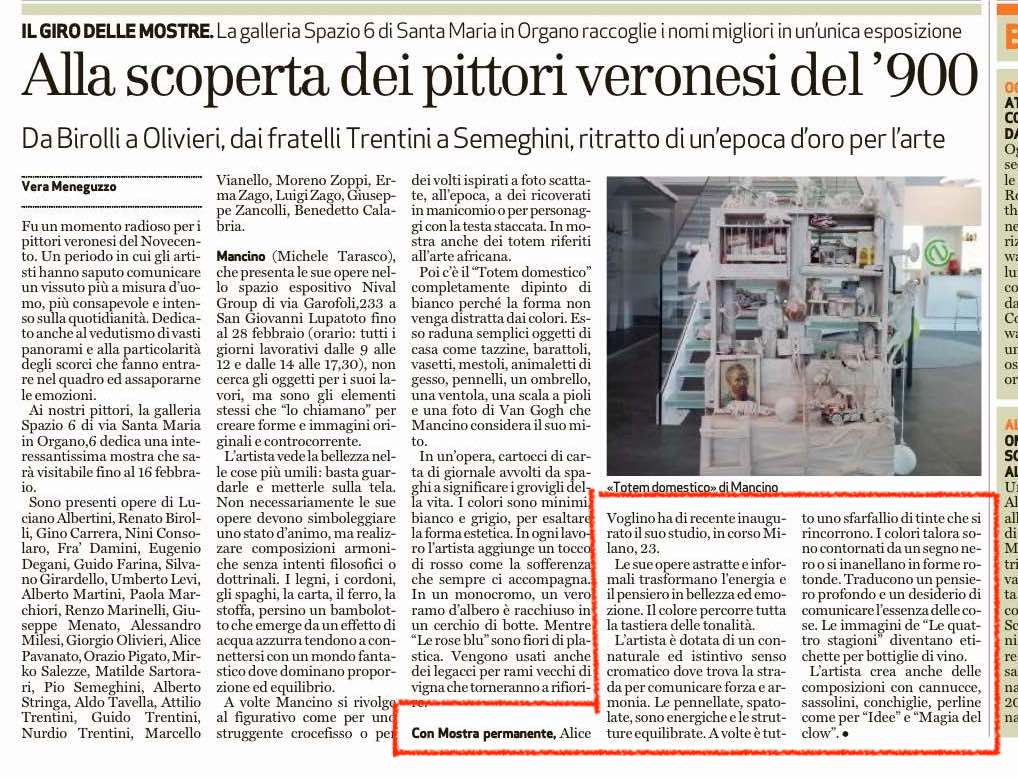 L'Arena 02022019_Alice Voglino articolo