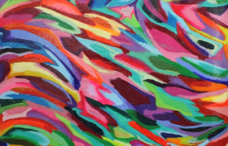 Alice Voglino artista contemporaneo pittura astratta affordable art Passione in equilibrio_ 2020, colori acrilici su tela, cm 160×105 al vivo