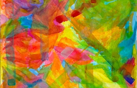 Alice Voglino, Orchidee, 2025, colori acrilici cere acquarellabili, cm 40×40