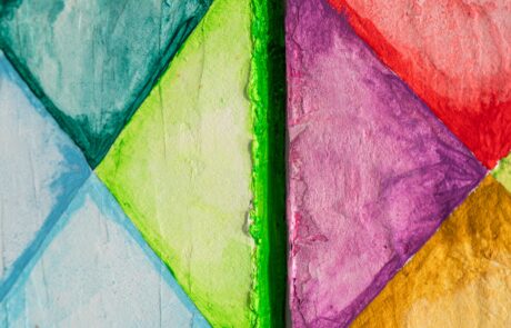 Alice Voglino, 2025, Portare luce dove cè buio, colori acrilici, cemento, polistirene, cm 63×63, polittico- dettaglio